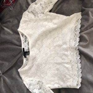 Cream crop top